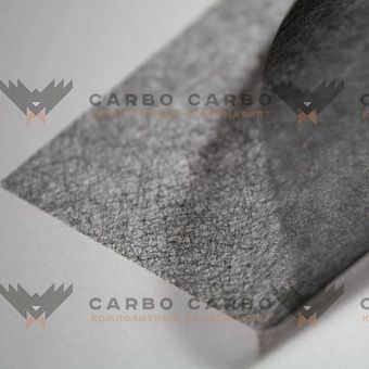 Carbon non-woven, 8 g/m² 100 cm /Карбоновая вуаль 8 г / м² 100 см_(код_3402_м2)
